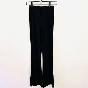 Zara black stretchy knit boot cut split leg pants size small